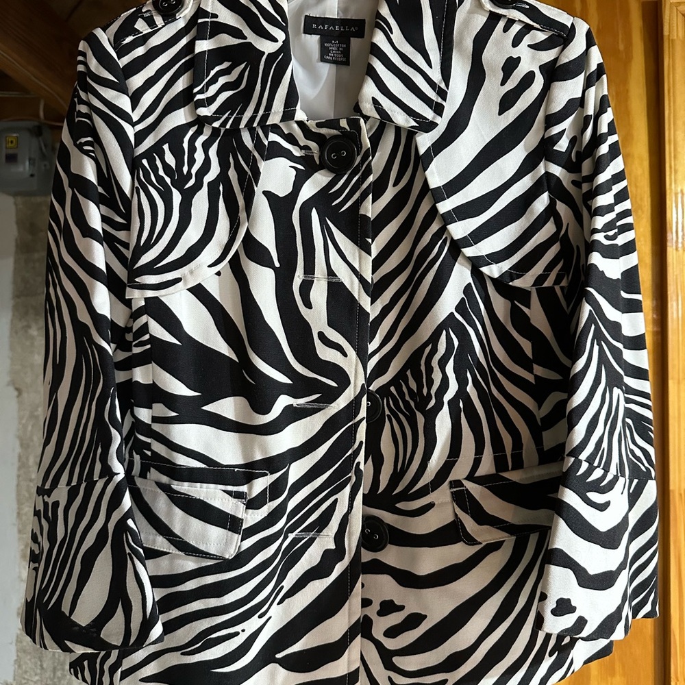 Rafaella Monochrome Zebra Pattern Jacket